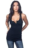 Sexy Henley Button Down Low-Cut Cleavage Summer Casual Lace Tank Top Shirt