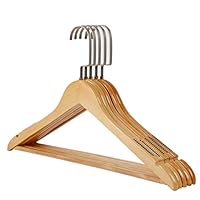 Xyijia Hanger 5Pcs/Set Wooden Coat Clothes Hangers Non Slip Clothing Wardrobe Storage