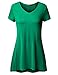 Thanth Womens Short Sleeve Comfy Loose Fit Long Tunic Top With Various Hem, XL