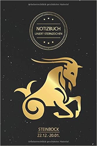 Sternzeichen Steinbock Notizbuch Liniert Schwarzes Liniertes