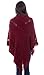 Simplicity Ponchos for Women Knitted Pullover Sweater Poncho Shawl Burgundy