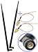 Set of 2 Omni-Directional Wi-Fi Long Range Dual Band 9 Dbi Antenna 2.4/5Ghz 802.11n/b/g and 2 RF U.FL Mini PCI to RP-SMA Female Pigtail Antenna Wi-Fi Cable (Kit for Routers, mini PCIe Cards) primary