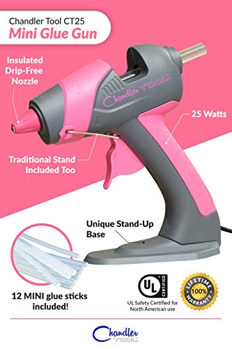 Chandler Tool Mini Glue Gun - 25 Watt Mini Size High Temp Hot Melt Mini Glue Gun Kit with 12 Pcs Min - //coolthings.us