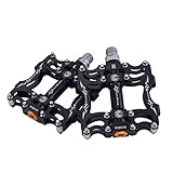 RockBros MTB Mountain Bike Pedals Flat Aluminum Alloy Platform Sealed Bearing Axle 9/16