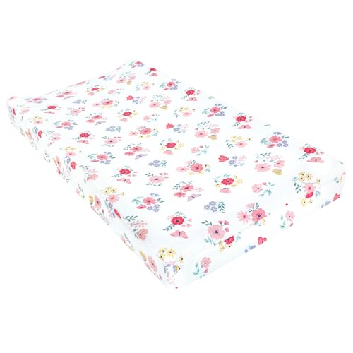 Hudson Baby Unisex Baby Changing Pad Cover, Butterfly Floral, One Size