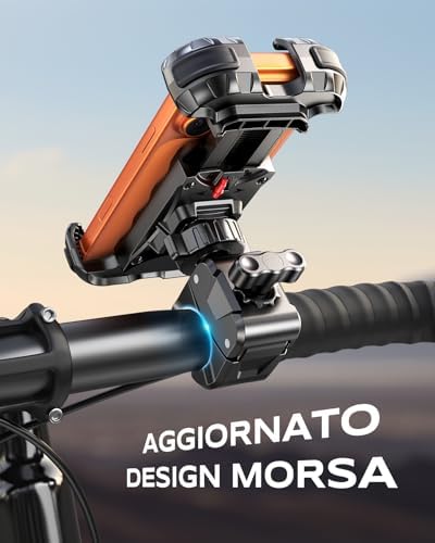 Porta Cellulare Moto Morsetto Stabile Migliorato e 1S Blocco Rapido
