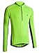 KORAMAN Men's Reflective Long Sleeve Cycling Jersey with Back Zipper Pocket Loose Fit Bike Biking Shirts (Green, XL)