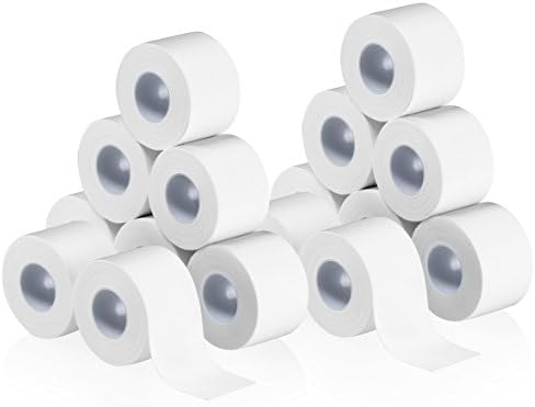 Professional Grade Athletic Sports Tape -16-Roll Bundle - Hypoallergenic – Latex Free – Easy on the Skin – Reliable Tensile Strength – Used by Pro Athletes & Coaches - 1.5”x10 yard –By FlexTrek Gear