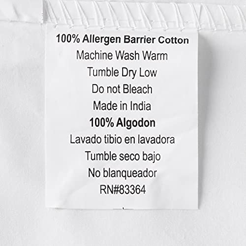 National Allergy Premium 100 Cotton Duvet Comforter Protector Jumbo Queen Size 96" x 92