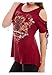 Harley-Davidson Women's Ridin Roses Embellished Cold Shoulder Top, Burgundy