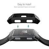 Fitbit Ionic Case Replacement Accessories Slim Rugged Cover Shock Proof Frame Protector for Fitbit Ionic Smartwatch (Black)