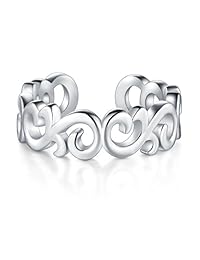 BORUO 925 Anillo de plata esterlina para dedo del pie, nudo celta ajustable