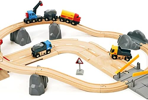 32 Piece Wooden Toy Train Set 