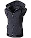 Zeger Men Zip Up Hoodies Kangaroo Pocket Hoodie Casual Hooded Vest,Dark Gray,Medium