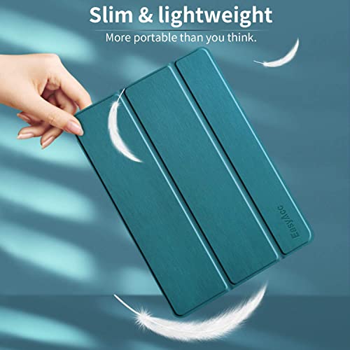 EasyAcc Case Cover Compatible with iPad 9th Generation / 8th and 7th Generation 10.2 Inch 2021 2020 2019 Model - Ultra Thin Transparent Back Case (Peacock Blue)