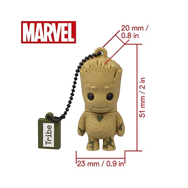 Tribe USB Stick 32 GB Groot - Speicherstick Memory Stick 2.0 Original Marvel Guardians of the Galaxy, FD035702, braun – Bild 3