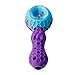 Indestructible Honeycomb Silicone Straw with Cleaner Cover and Glass Free Decor Bowl Inside (Purple/Blue)