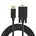 CableCreation DP to VGA Cable 10FT Displayport to Vga Cable Gold Plated 1080P@60Hz, Standard DP Male to VGA Male Cable, Black Color