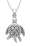 Jewelry Trends Sterling Silver Celtic Turtle Trinity Knot Pendant with 18 Inch Box Chain Necklace