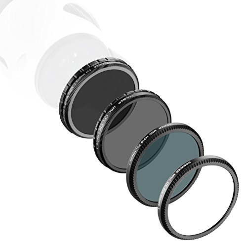 Neewer for DJI OSMO /OSMO Plus / Inspire 1, Multi-coated 4 Pieces Filter Kit: UV Filter + CPL Filter + ND16 Filter + ND Fader Adjustable ND2-ND400 Filter