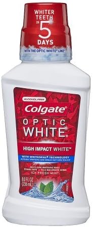2 pack of Colgate alchohol free Optic White Mouthwash Mint 8.0 oz.