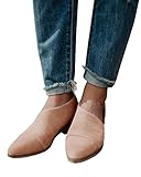 FISACE Womens Casual Slip-On Loafer Pointed Toe Cut Out Slip on Office Casual Dressy Ankle Boot