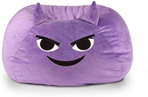 Mischief Purple Durable Polyester Fabric Double-Stitched Seams Ergonomic Seating Position Bean Bag, Dimensions 28Lx28Wx14H