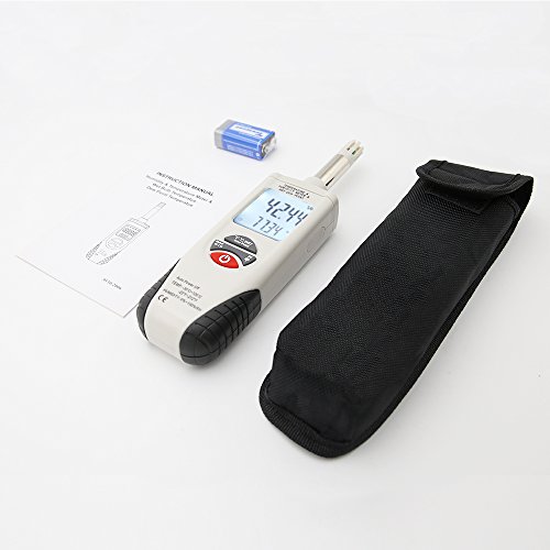 Hygro-Thermometer Psychrometer,Handheld Digital Humidity Temperature Meter with Backlight Large LCD Display and Auto Power Off, Dual Display Temperature & Humidity, Battery Included,Hti-Xintai - Thumbnail 7