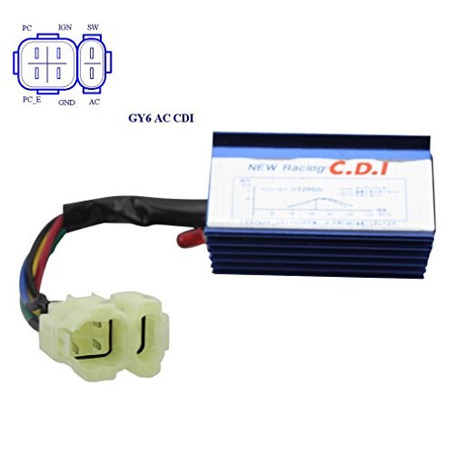 GOOFIT 6 Pin AC Racing CDI Module for GY6 50cc-150cc ATV Scooter
