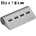 Achoro Premium Quality Computer USB Port Expander – 4 Ports Portable USB Hub - Compatible with MacBook, Windows, iMac, Hard Drive, and PC – High-Speed 3.0 USB HUB (Silver)
