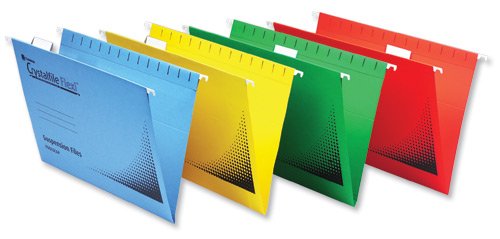 Rexel Crystalfile Flexifile Suspension File Manilla V-base A4 Yellow Ref 3000049 [Pack of 50]
