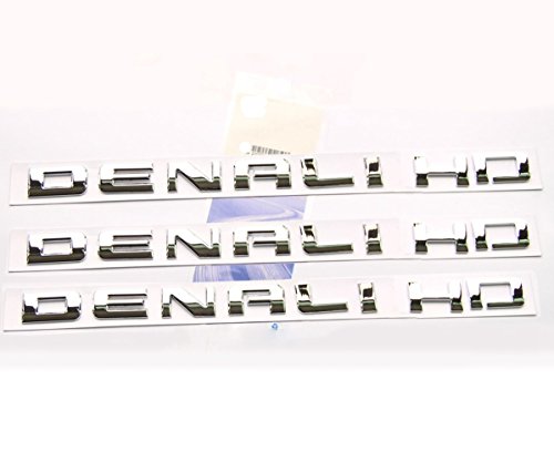 3pack Chrome Denalihd Denali Hd Nameplate Emblems Badges Compatible with 2007-2019 Denali Yukon Sierra Terrain (HD Chrome)
