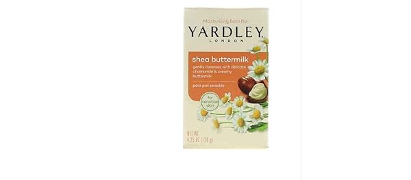 YARDLEY LONDON BATH BARS SOAP FOR SENSITIVE SKIN, SHEA BUTTERMILK – 4.0 OZ