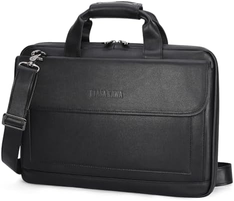 Amazon.com: Augus Leather Laptop Bag for Men 16 Inch, Black
