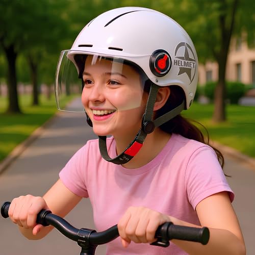 Aishini Bike Helmet Mountain & Road Bicycle Helmets for Men Women with Clear Visor Removable Goggle, Cycling Helmet, Adult Vespa Helmet, Multi-Sport Protection for Skating, Scooter, Skateboarding