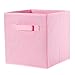 ON'H Foldable Cloth Storage Cube Fabric Drawer Storage Baskets and Bins for Home Kitchen Bedroom Office Pack of 60, Pink