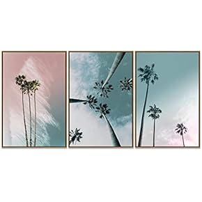 signwin 3 Piece Framed Canvas Wall Art Palm...
