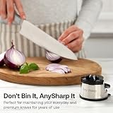 AnySharp Knife Sharpener, Hands-Free Safety, Suction PowerGrip, Silver view 10