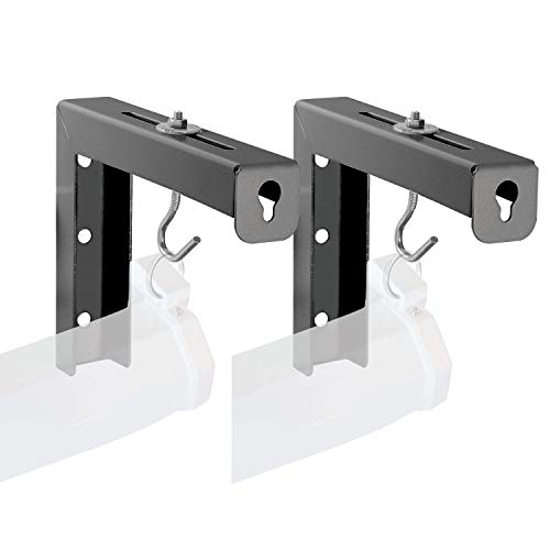 Universal Projector Screen L-Bracket Wall Hanging Mount 6 inch Adjustable Extension with Hook Manual, Spectrum and Perfect Screen Placement up to 66 lbs, 30 kg (PSM001-B), Black
