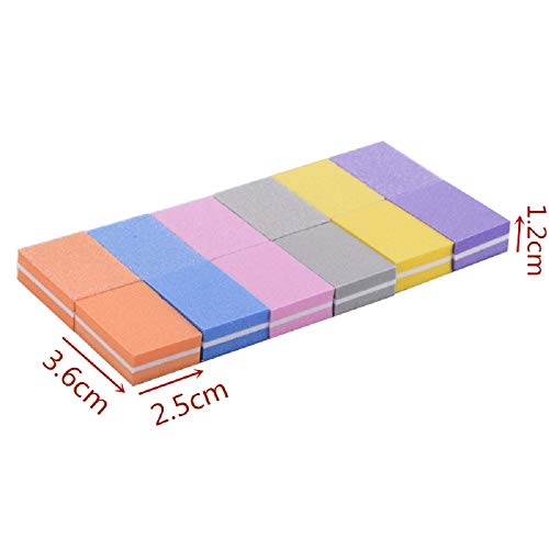 YIMART 20 Pcs Double-sided Mini Nail Buffer Block Colorful Sponge Nail Polish Sanding Buffer Strips Nail File Blocks Manicure Tools (Gray) - Thumbnail 3