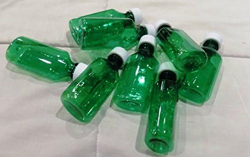 Lot of 25 Brand New Green Graduated Oval 4 Ounce RX Medicine/Liquor Bottles w/Caps