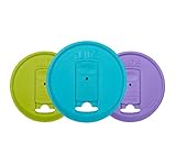 iLIDS Mason Jar Drink Lid, Regular Mouth, Beach Colors, 3-Pack