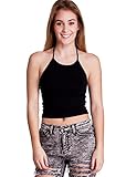 Ladies String Neck Halter Crop Top, Multiple Colors Available