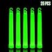 Lumistick 6 Inch Premium Glow Sticks | 15mm Thick Flat Bottom Illuminating Glowing Sticks | Waterproof & Non-Toxic Light Up Neon Sticks with Hook for Camping & Hiking (Green, 25 Glow Sticks)