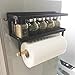 VIAV Magnetic Paper Towel Holder for Refrigerator, 2-in-1 Foldable Magnetic Shelf Wall Mount Towel Rack with Hooks,Magnetic Spice Rack, Refrigerator Organizer for Kitchen