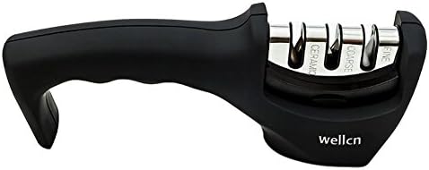 Wellcn 3 Stage Knife Sharpener-Black