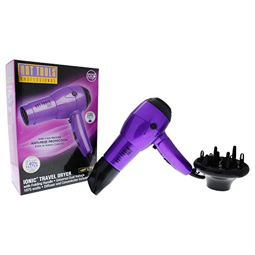 Click Here to See More Images Hot Tools Professional Ht1044 Ionic 1875 Watt Travel Dryer with Folding Handle and Dual Votage