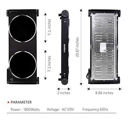 2 Cusimax+1800W+Electric+Countertop+Burner