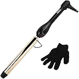 Pro Beauty Tools 24-Hour Curls Professional Extra-Long Gold Curling Wand, 1"