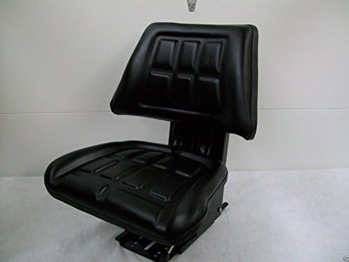 Black Universal Trapezoid Tractor Suspension Seat, Multi-Angle Base for International Harvester 454, 464, 574, 584, 674, 684, 685, 784, 785, 885